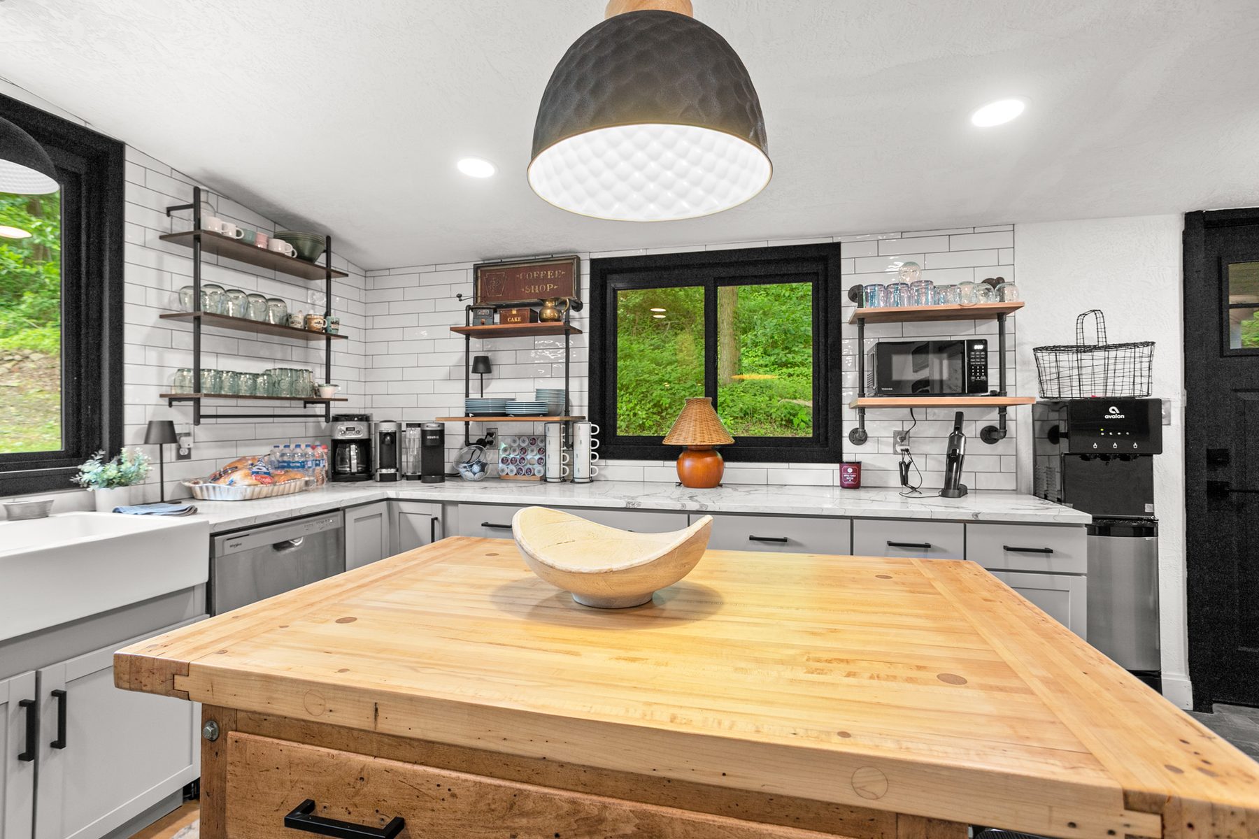 Coffee bar with Nespresso, Keurig, and water cooler